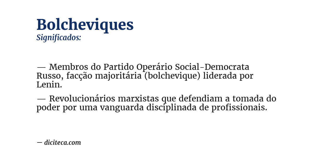 Significado de bolcheviques