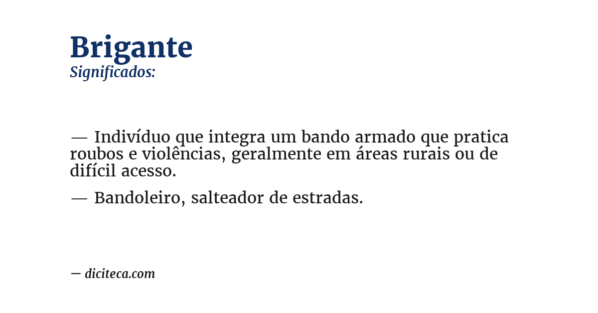 Significado de brigante
