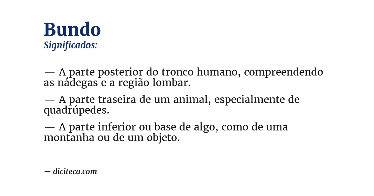 Significado de bundo