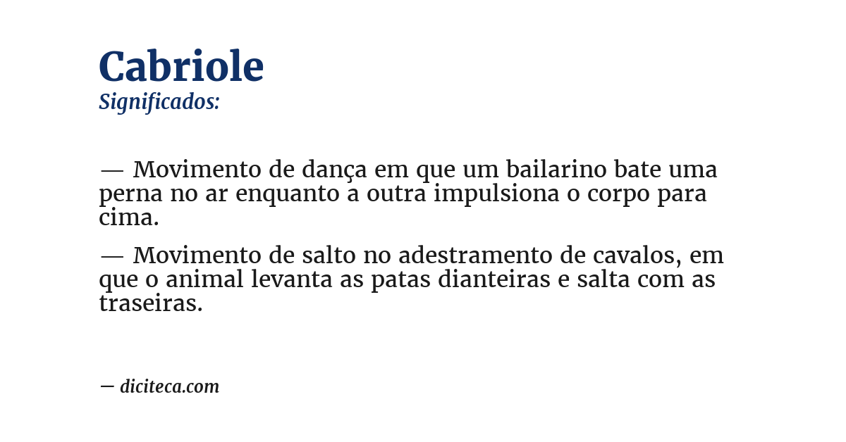Significado de cabriole