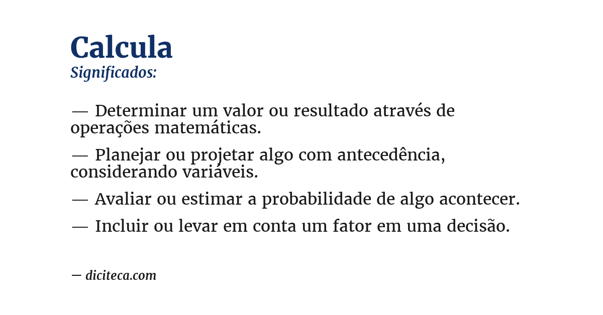 Significado de calcula