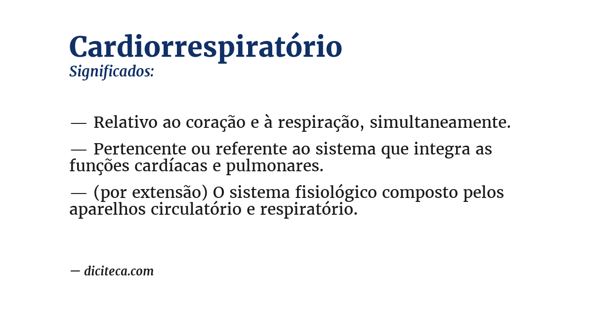 Significado de cardiorrespiratório