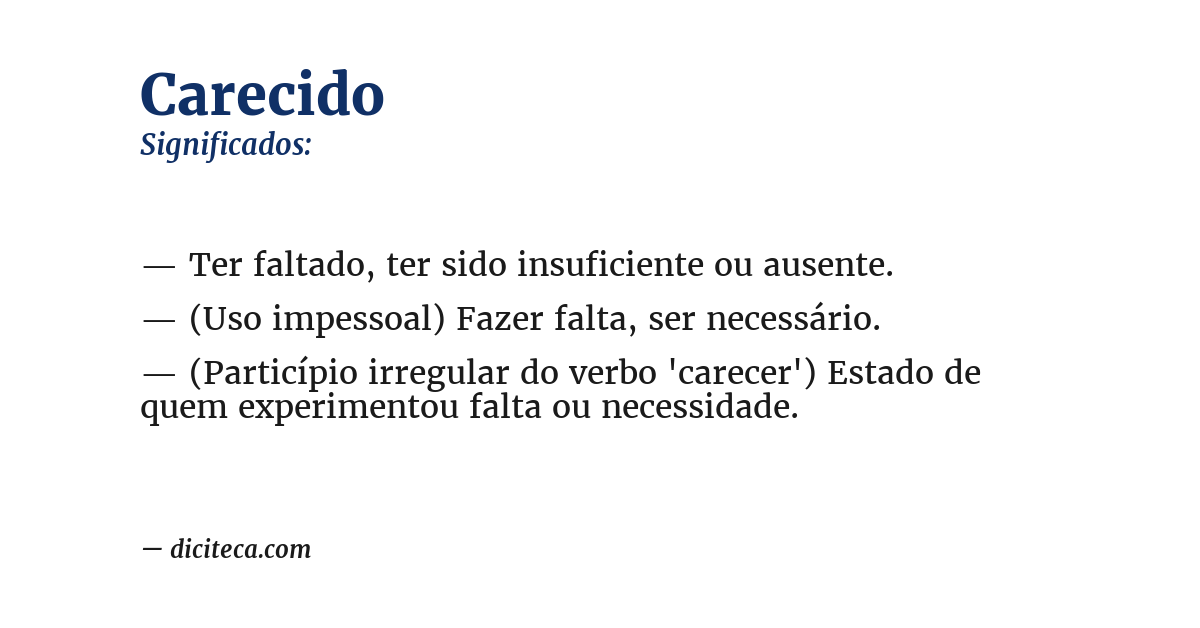 Significado de carecido