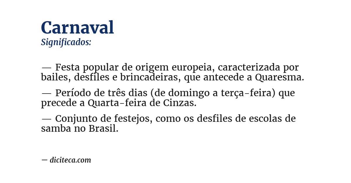 Significado de carnaval