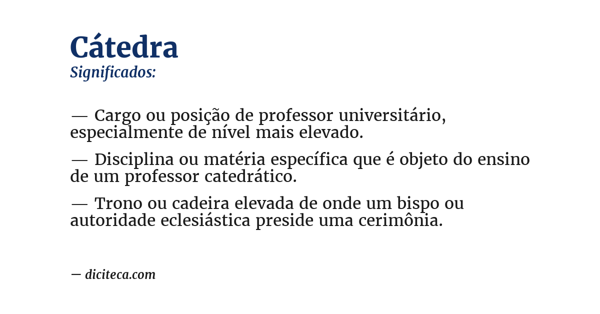 Significado de cátedra
