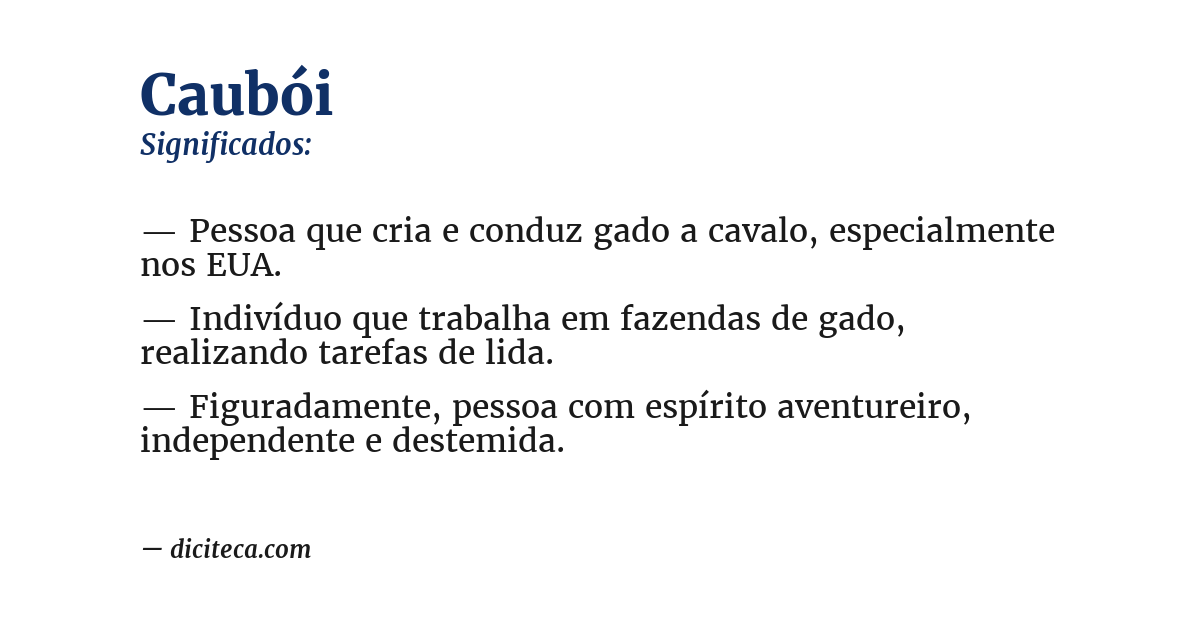 Significado de caubói