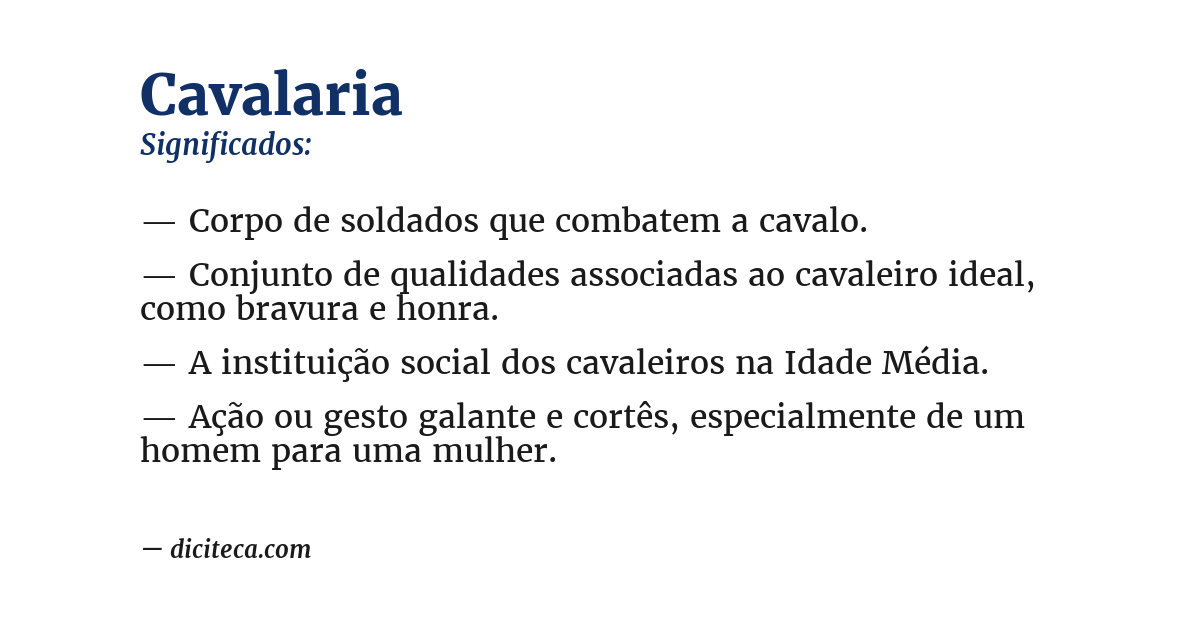 Significado de cavalaria