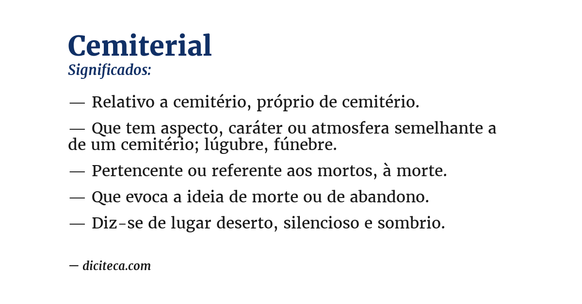 Significado de cemiterial