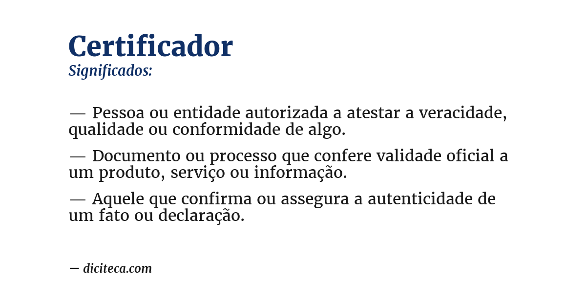 Significado de certificador