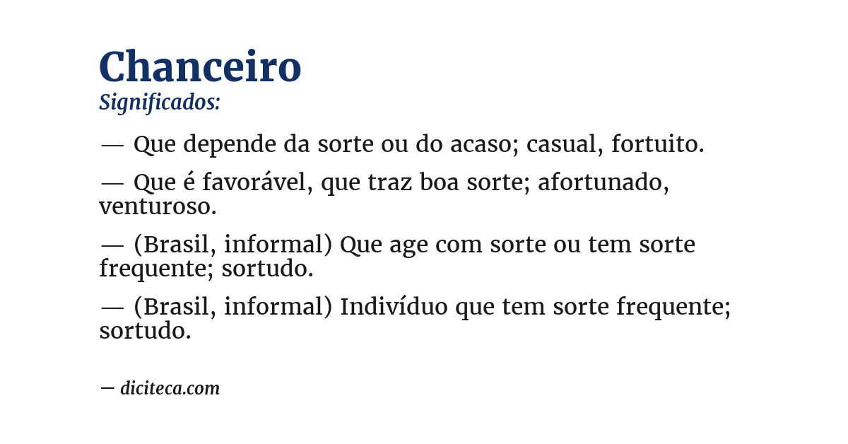 Significado de chanceiro