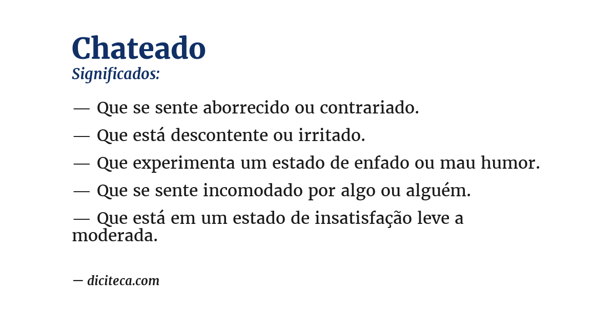 Significado de chateado