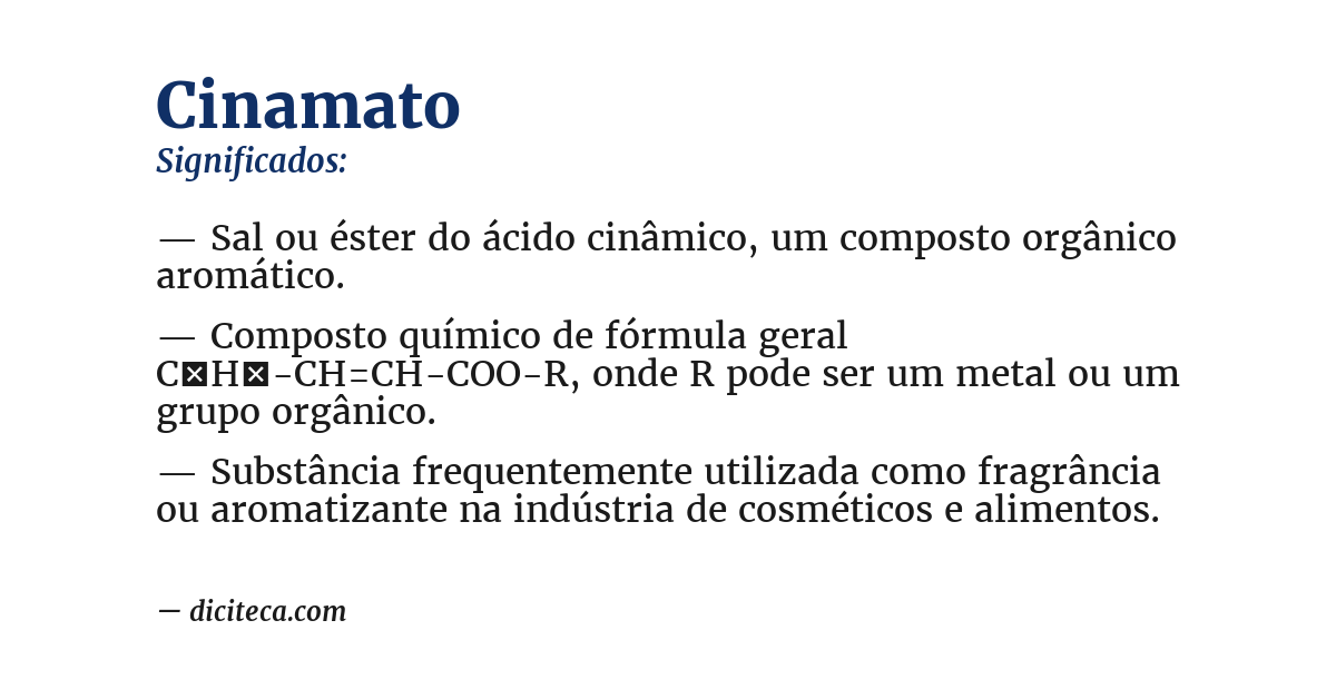 Significado de cinamato