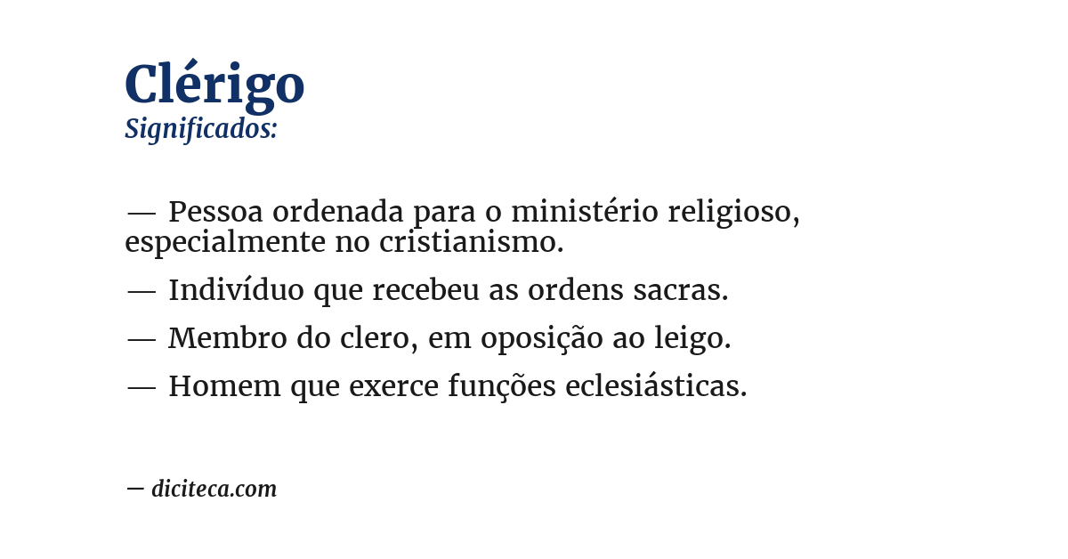 Significado de clérigo