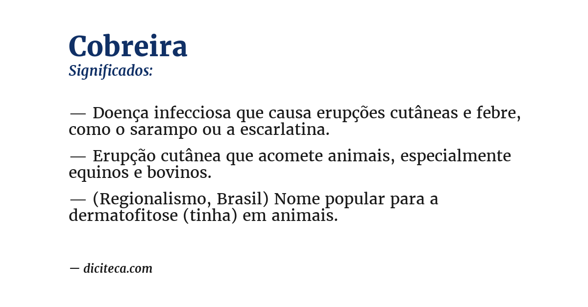 Significado de cobreira