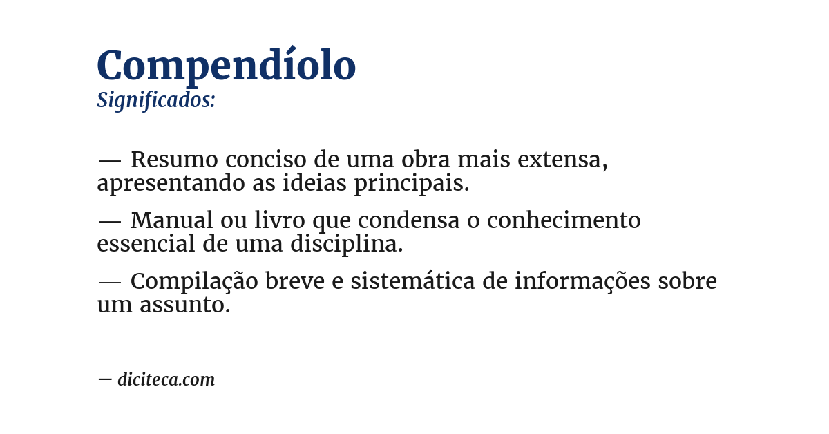 Significado de compendíolo