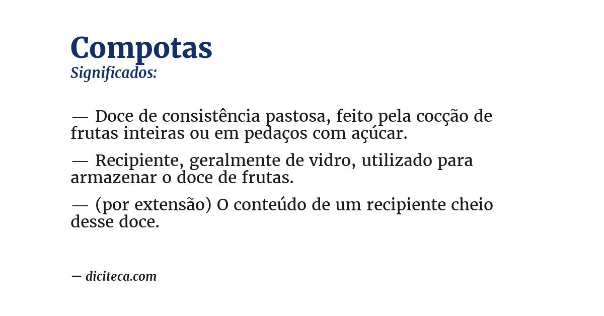 Significado de compotas
