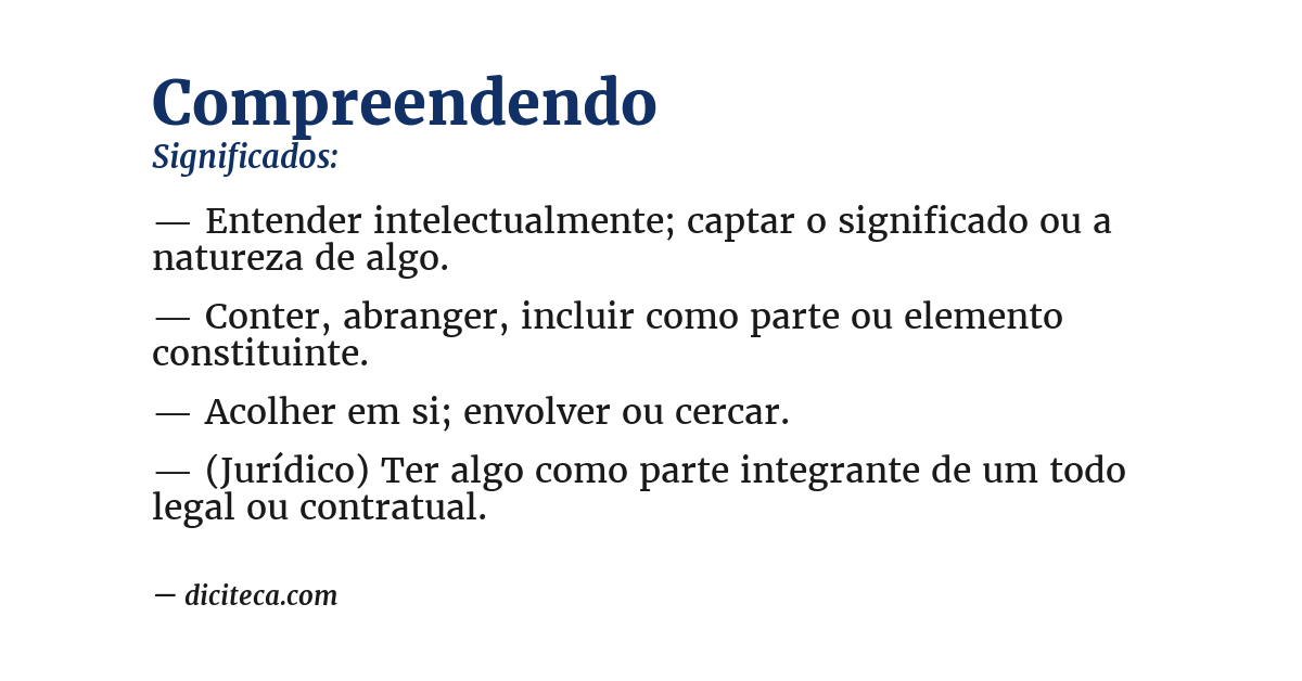 Significado de compreendendo