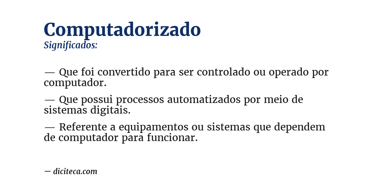 Significado de computadorizado