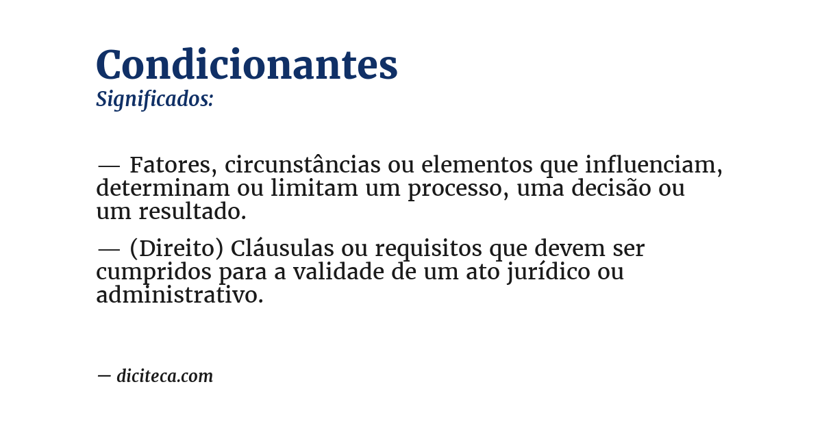 Significado de condicionantes
