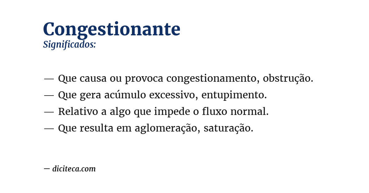 Significado de congestionante