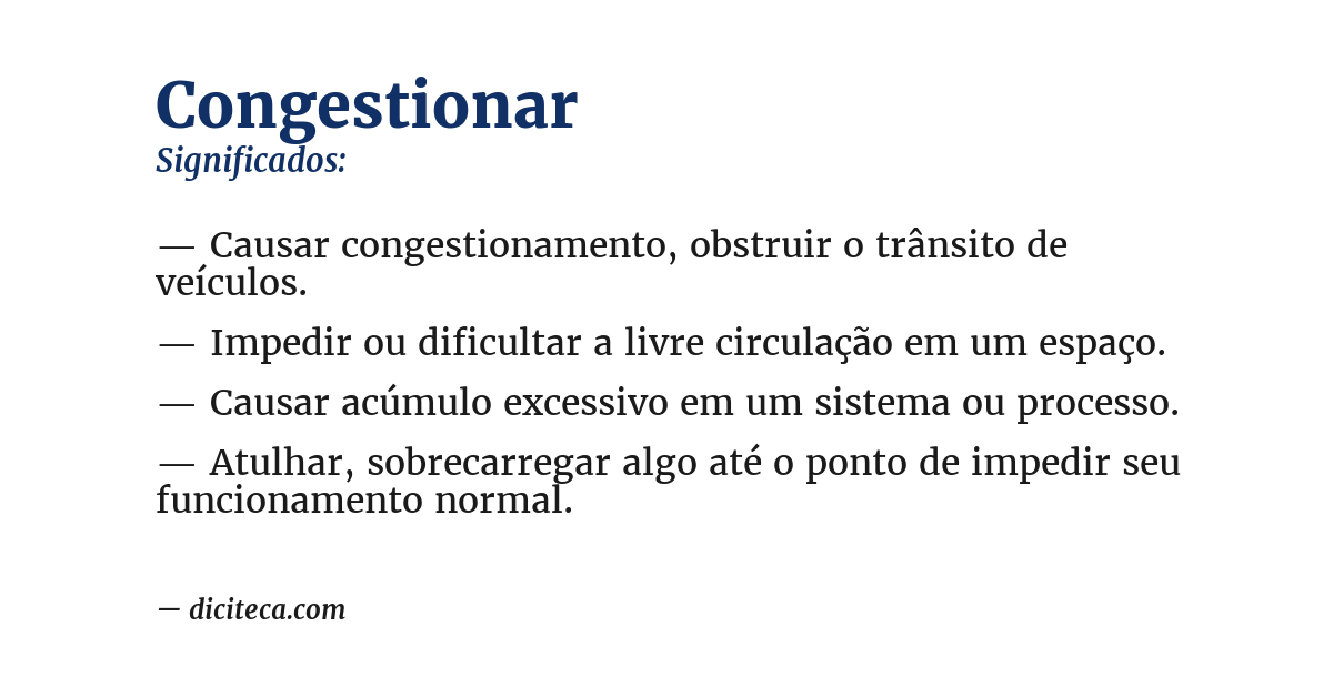 Significado de congestionar