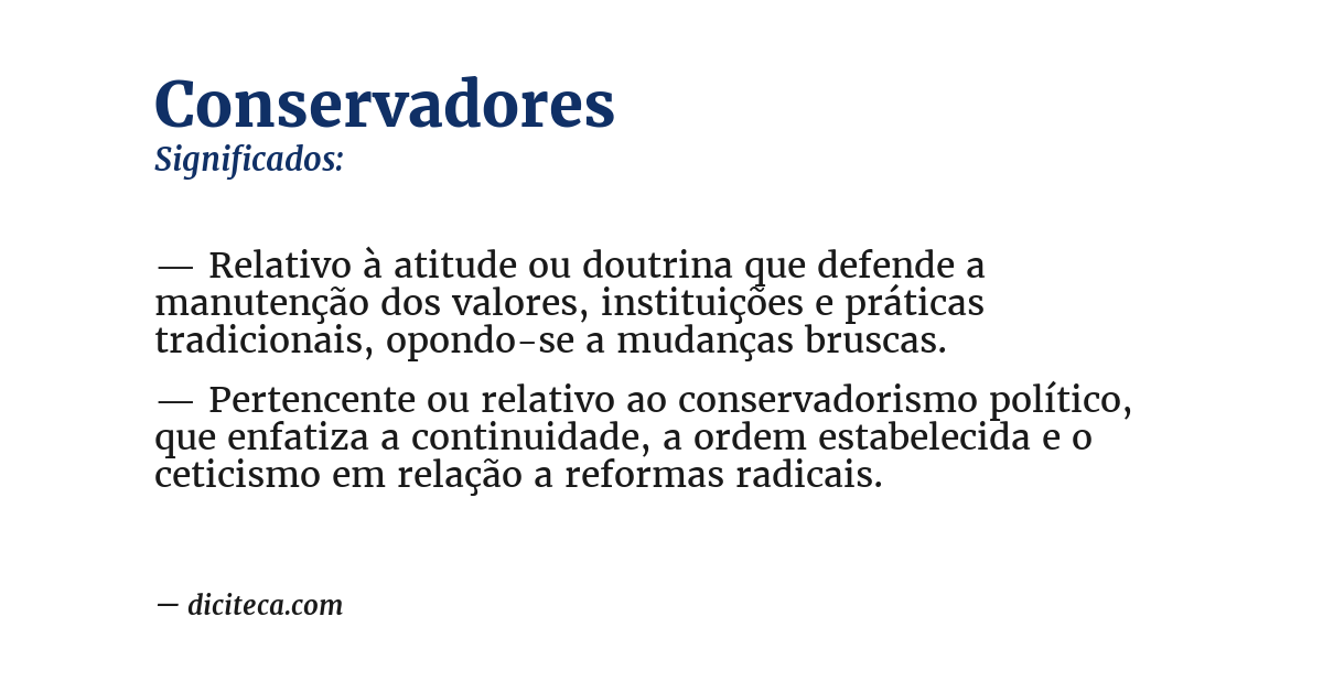 Significado de conservadores