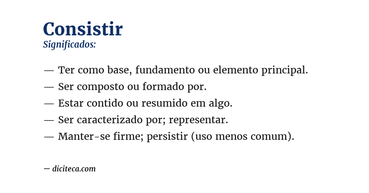 Significado de consistir