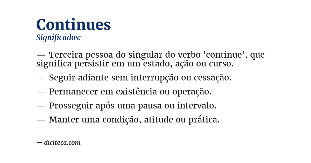 Significado de continues
