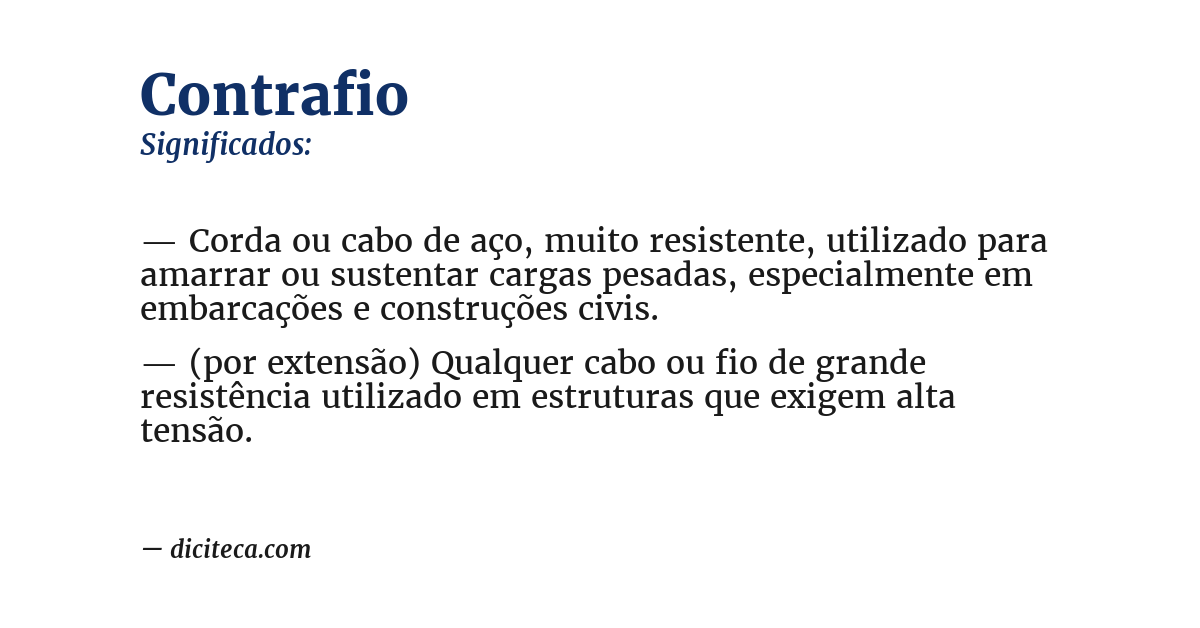 Significado de contrafio