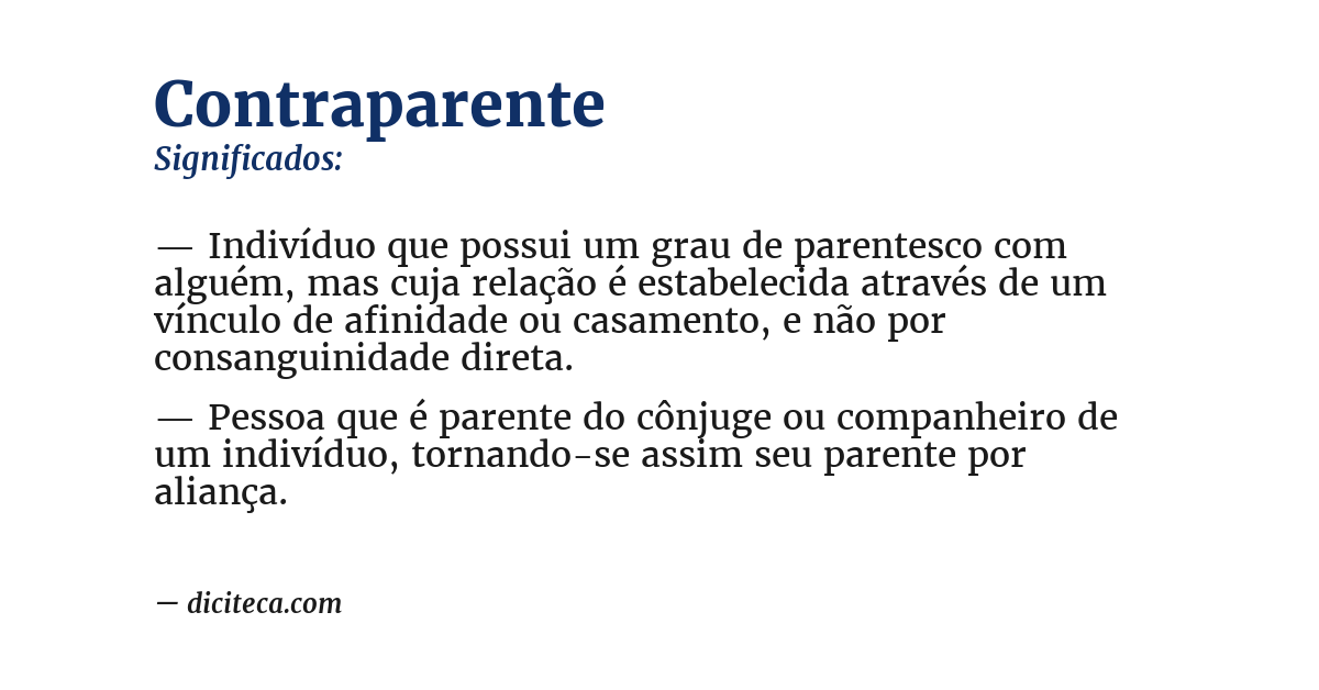 Significado de contraparente