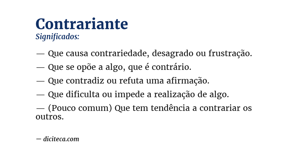Significado de contrariante