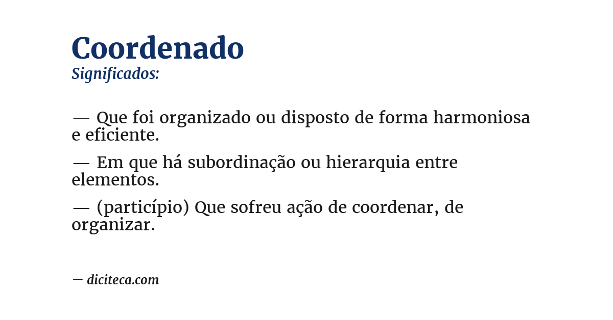 Significado de coordenado