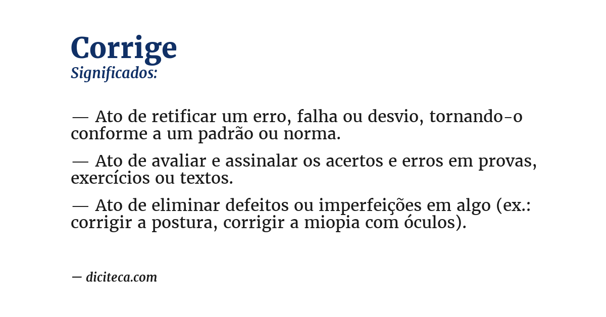 Significado de corrige