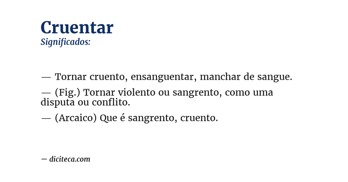Significado de cruentar