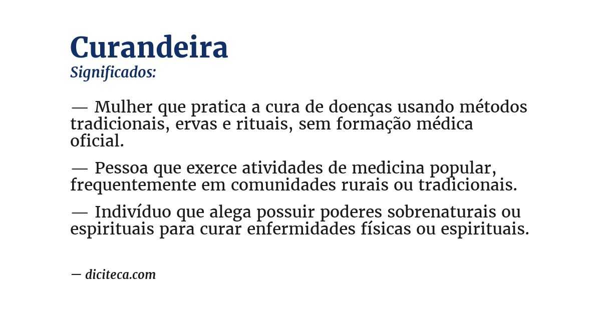Significado de curandeira