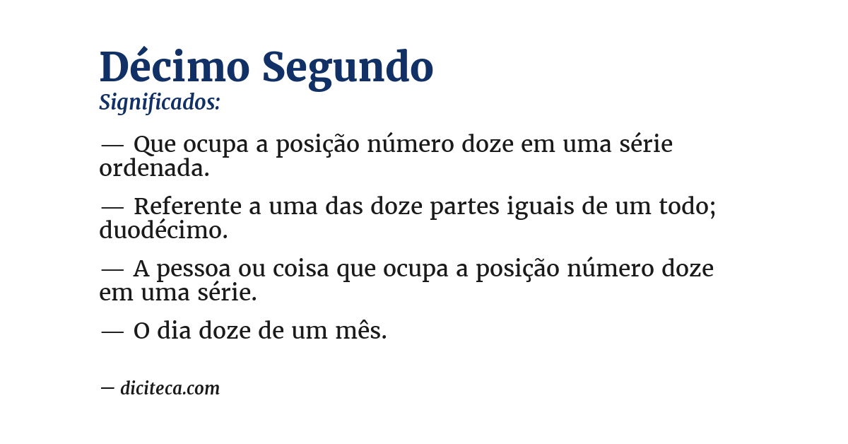 Significado de décimo segundo