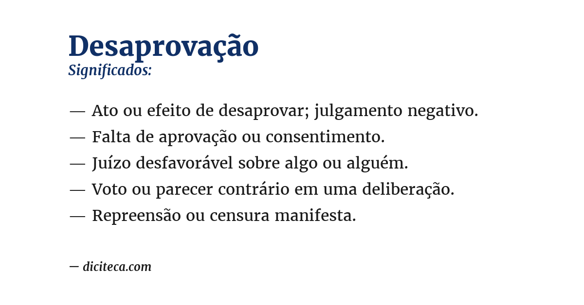 Significado de desaprovação