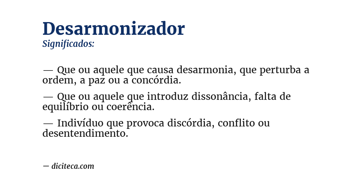 Significado de desarmonizador