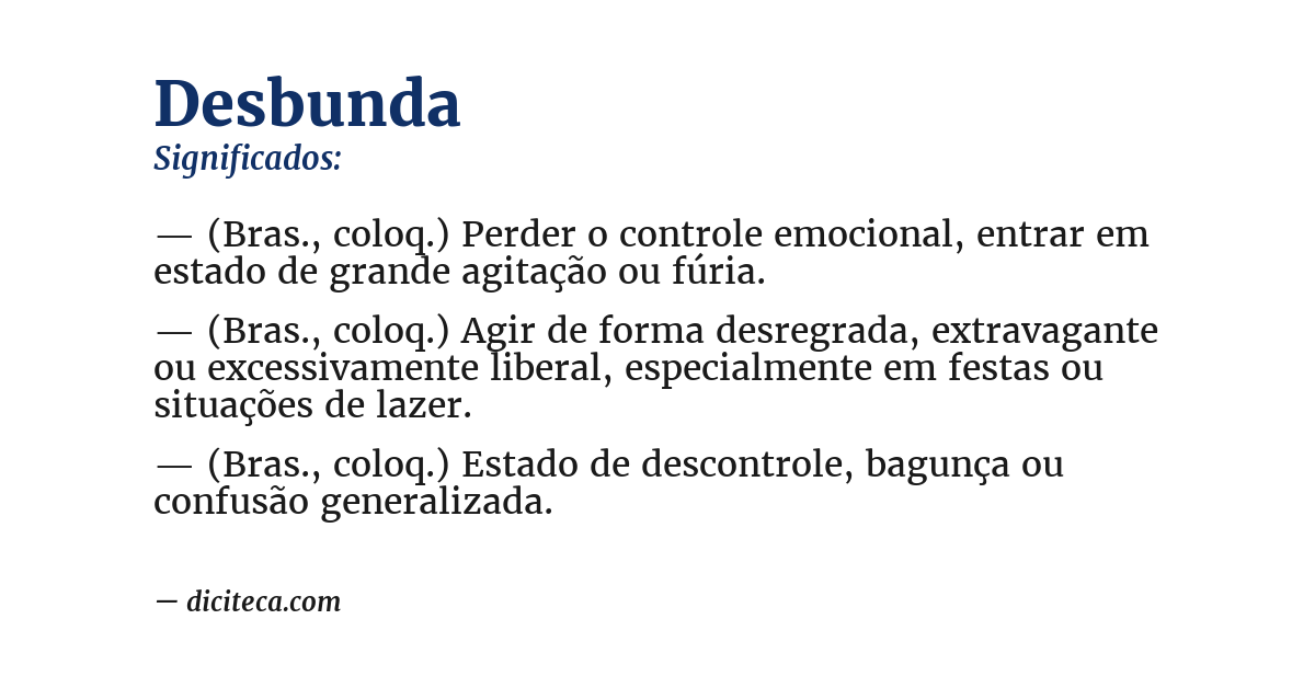 Significado de desbunda