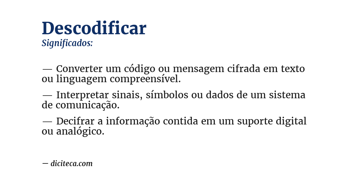 Significado de descodificar