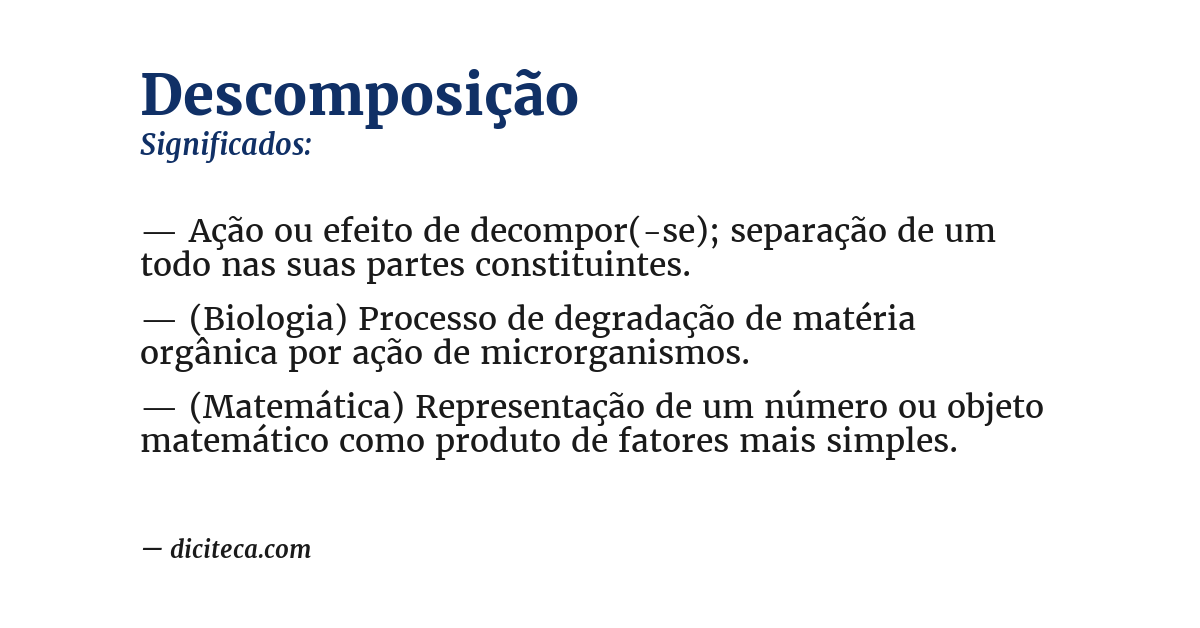 Significado de descomposição