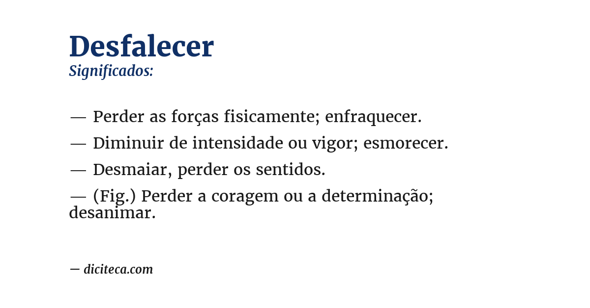 Significado de desfalecer