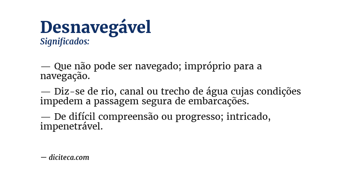 Significado de desnavegável