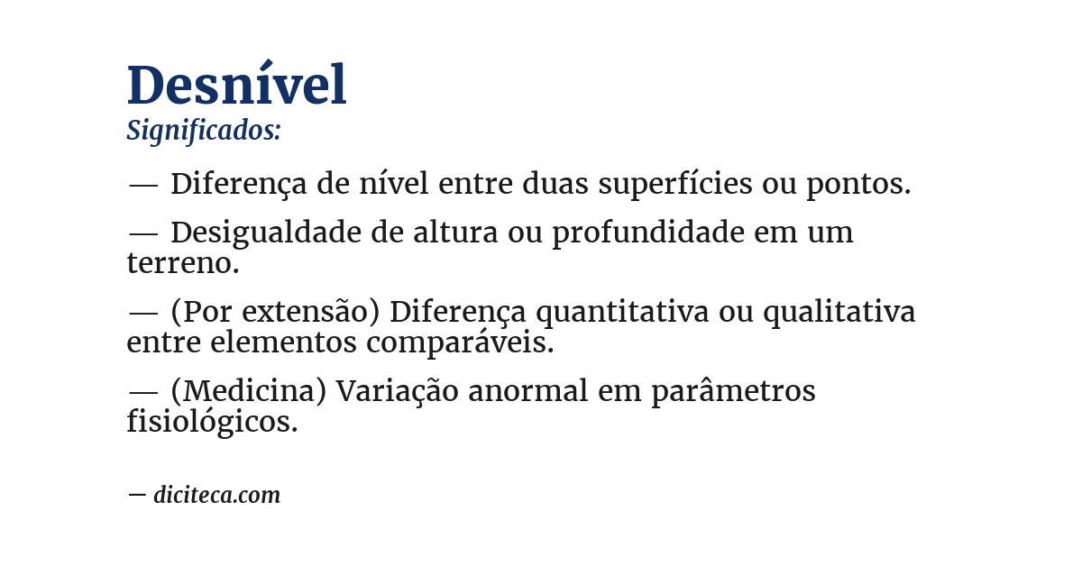 Significado de desnível