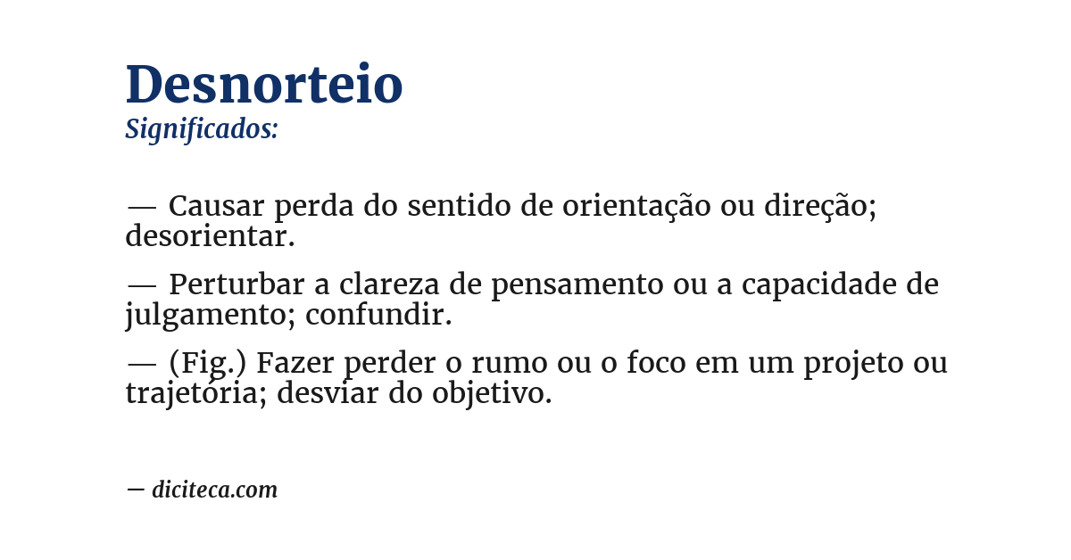 Significado de desnorteio