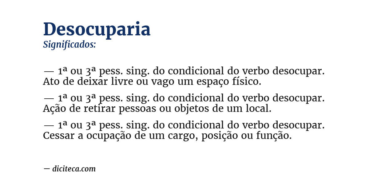Significado de desocuparia