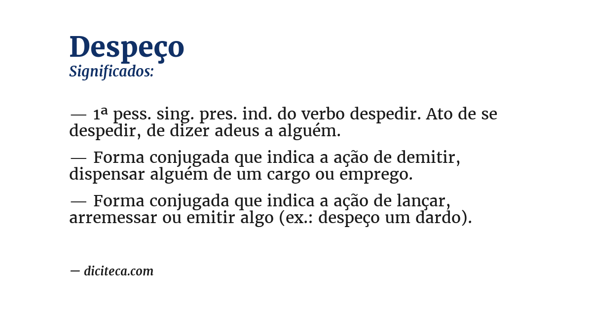 Significado de despeço