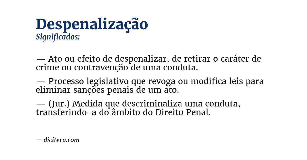 Significado de despenalização