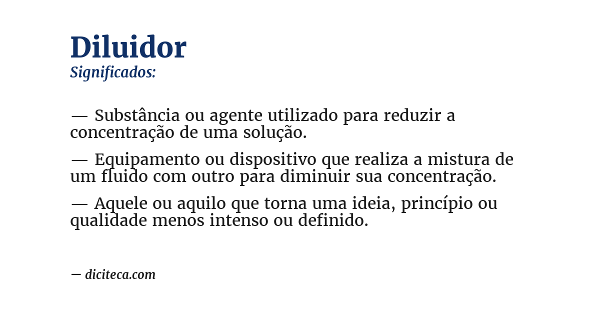 Significado de diluidor