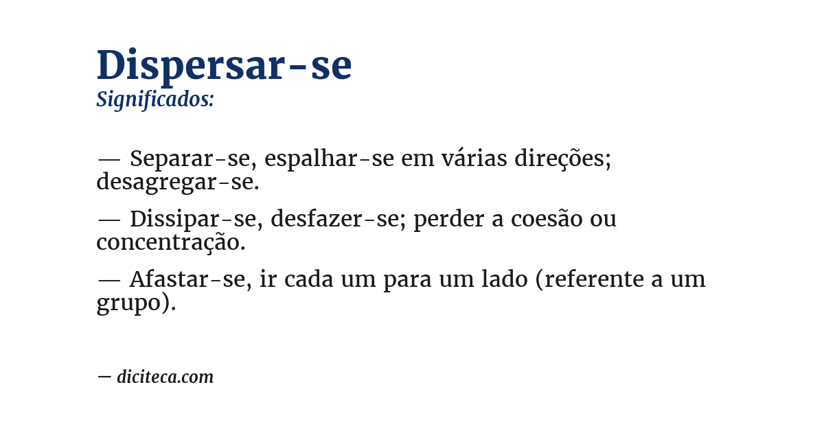 Significado de dispersar-se